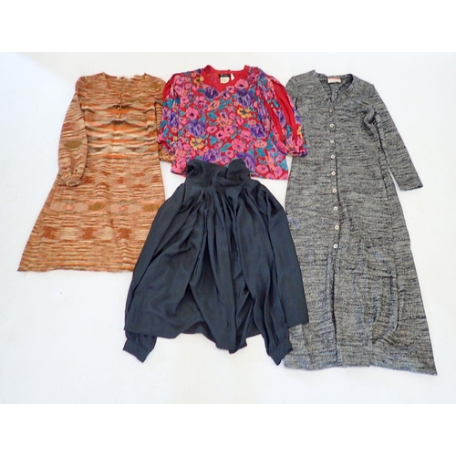 1290 - Two vintage dresses by Kriziamagwa and John Marks plus two silk tops