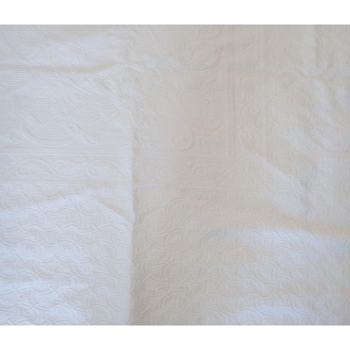 1298 - A large antique embroidered linen table cloth 224 x 250cm