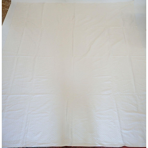 1298 - A large antique embroidered linen table cloth 224 x 250cm