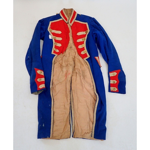 1338 - A 19th century French military blue and red officers dress coat