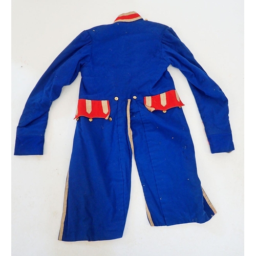 1338 - A 19th century French military blue and red officers dress coat