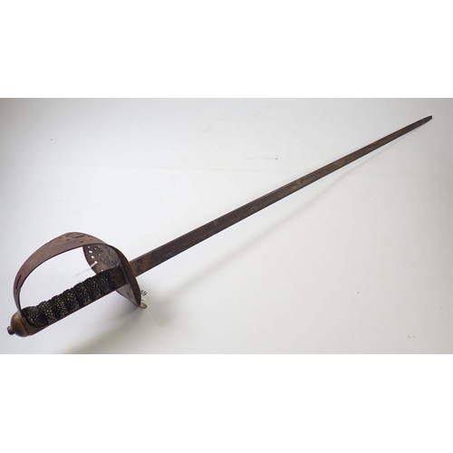 1359 - A 19th century cavalry sword with shagreen handle and pierced hilt