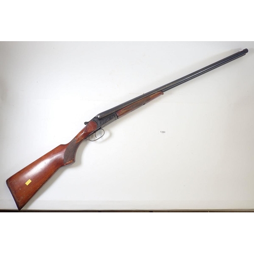 1360 - A deactivated Baikal 12 bore side by side shotgun 28.5cm barrel, Serial No. B19919, with deactivatio... 