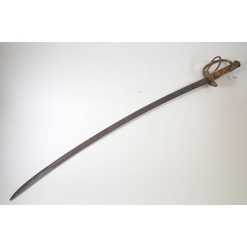 1362 - An American US cavalry sword with brass hilt