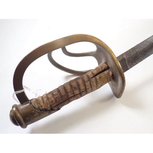 1362 - An American US cavalry sword with brass hilt