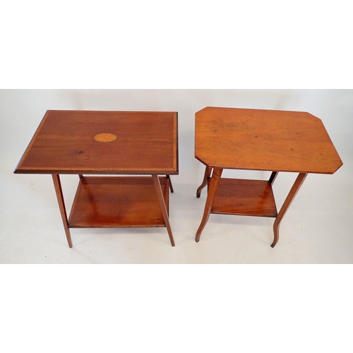 1377 - Two Edwardian mahogany occasional tables, largest 66 x 41cm