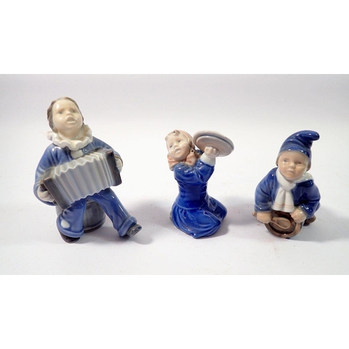 139 - A set of three Copenhagen child band figures, tallest 11cm