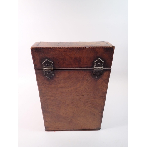 1419 - A Georgian mahogany knife box with star inlay, later fitted as a correspondence box