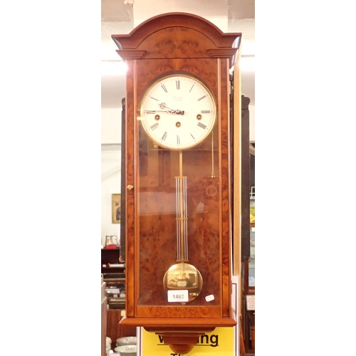 1462 - A Corinth Vienna style yew wall clock, 66cm