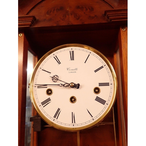 1462 - A Corinth Vienna style yew wall clock, 66cm