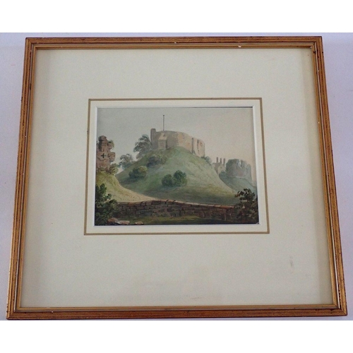 1475 - J B Cumming - watercolour Carisbrooke Castle, Isle of Wight, 11 x 14.5cm