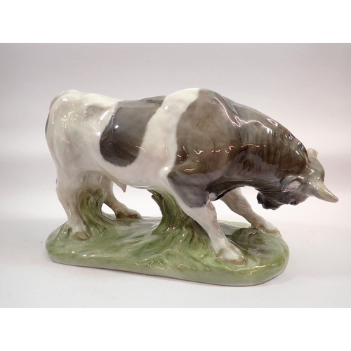 155 - A Copenhagen large group of bull, No 1195 by Knud Kyhn, 37cm wide