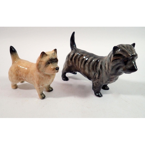 175 - A Beswick Cairn Terrier and a Doulton one, 11cm wide