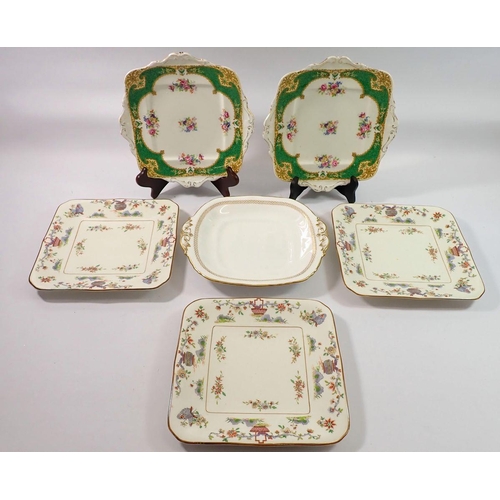 197 - Three Royal Worcester cake plates and three other cake plates