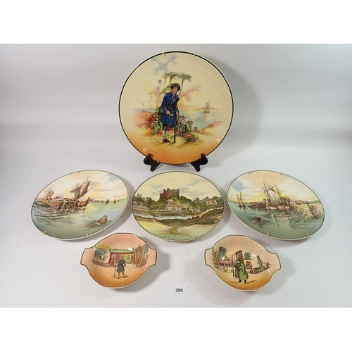 200 - A Doulton Series Ware large plate, Long John Silver, 34cm, three others and two bowls