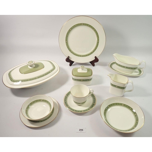 206 - A Royal Rondelay dinner service comprising eight dinner plates, meat plate, eight dessert plates, ei... 