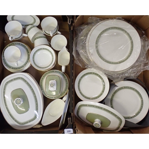 206 - A Royal Rondelay dinner service comprising eight dinner plates, meat plate, eight dessert plates, ei... 