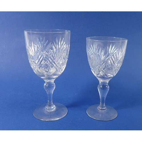 235 - A set of fifteen large wine glasses, 15cm tall and sixteen smaller ones