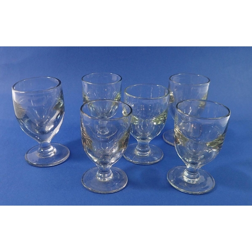 246 - Six antique small rummer glasses