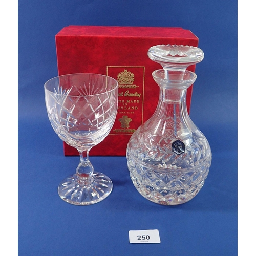 250 - A Stuart cut glass decanter and a Royal Brierley cut glass goblet, boxed