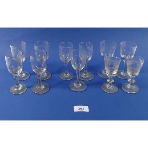 252 - A collection of eleven 18th century drinking glasses