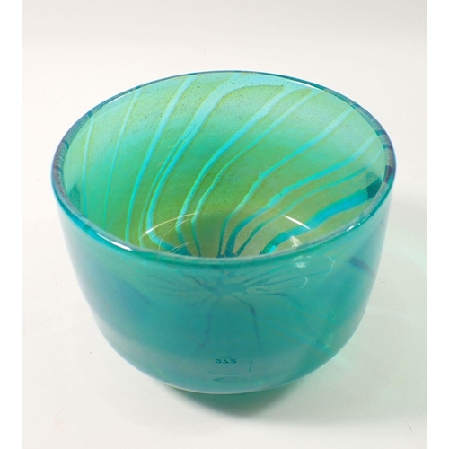 272 - A Medina blue glass bowl, 13.5cm diameter