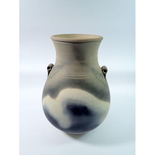 29 - A John Leach Studio Muchelney Pottery 'Black Mood' vase with stamp, initials and date 1990, 28.5cm t... 