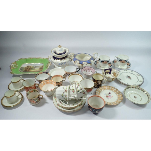 50 - A collection of antique and later tea cups and tea wares - many lacking saucers and some damaged