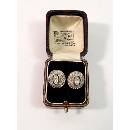 678 - A pair of antique paste earrings with screw backs