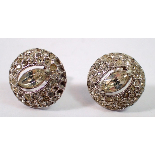 678 - A pair of antique paste earrings with screw backs