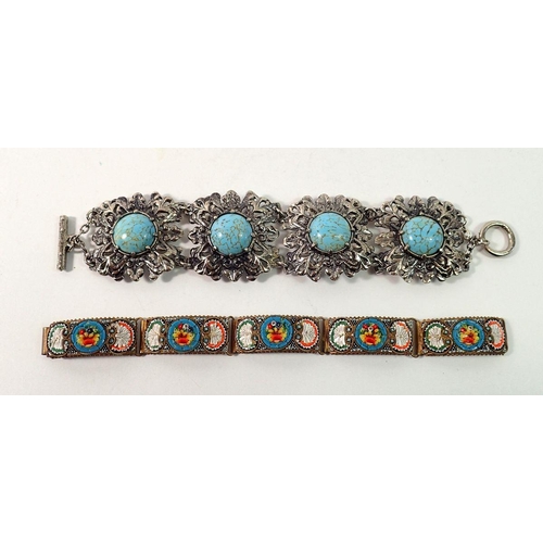 694 - A micro mosaic bracelet and another bracelet