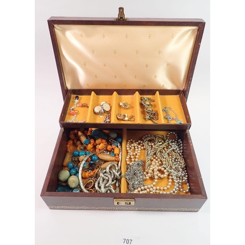 707 - A box of costume jewellery