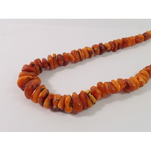 716 - An amber chip necklace, 52cm long, 70g