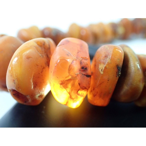 716 - An amber chip necklace, 52cm long, 70g