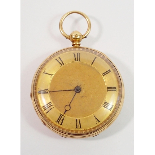 725 - An early 19th century 18 carat gold pocket watch by Vulliamy, total 103g