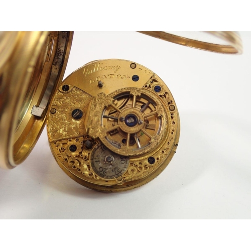 725 - An early 19th century 18 carat gold pocket watch by Vulliamy, total 103g