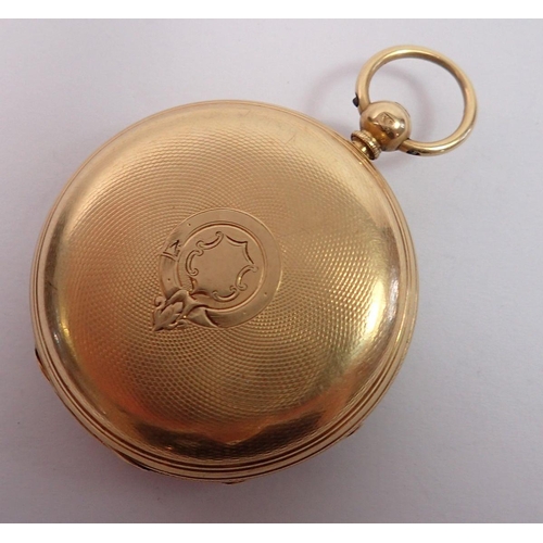 725 - An early 19th century 18 carat gold pocket watch by Vulliamy, total 103g