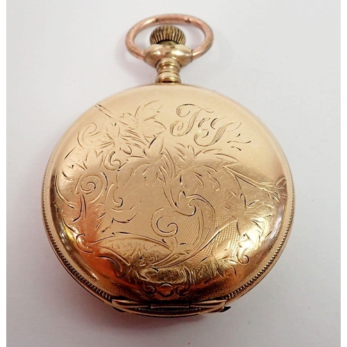 726 - A 19th century Waltham gold filled 'Cashier' full hunter pocket watch