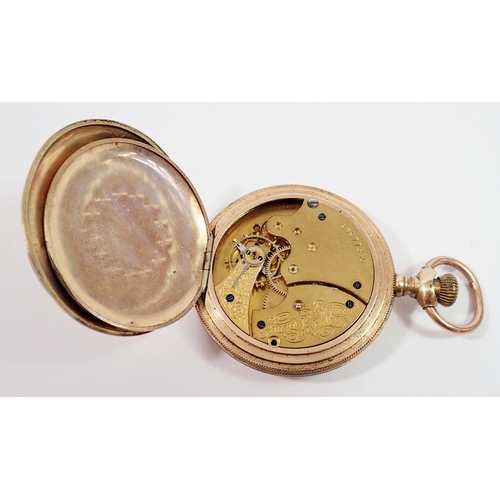 726 - A 19th century Waltham gold filled 'Cashier' full hunter pocket watch