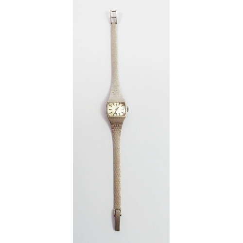 734 - A 9 carat white gold Rotary ladies vintage watch and strap, 20g