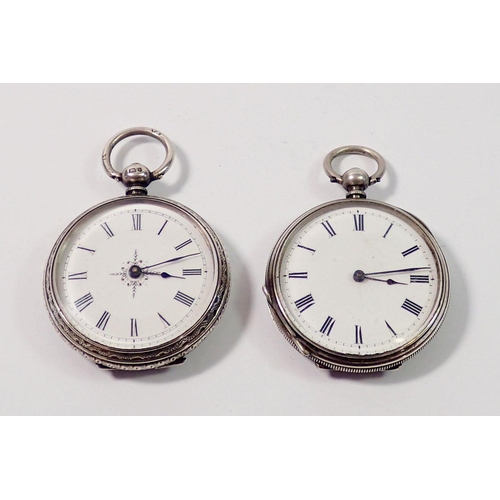 738 - A silver pocket watch Birmingham plus a white metal fob watch