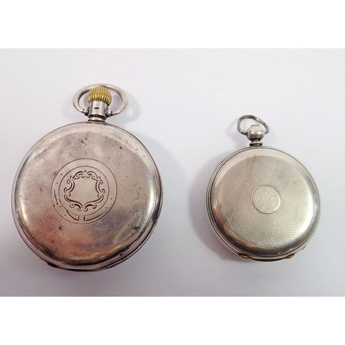 745 - A silver cased Swiss jewelled pocket watch and a 'Fine Silver' pocket watch