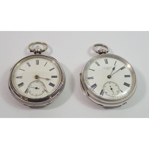 746 - A silver pocket watch by Graves, Chester 1899 and another engraved within, Birmingham 1893