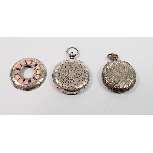 747 - Two silver and enamel fob watches a/f