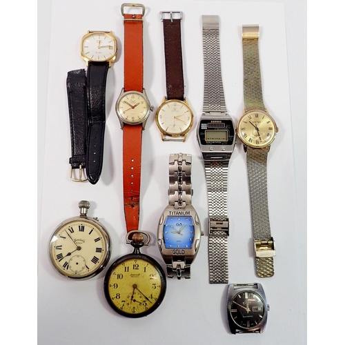 756 - A group of gentleman's wristwatches including a Lunesa Incabloc, Xernus, Rotary etc plus Ingersoll a... 