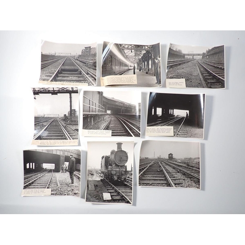 768 - A quantity of circa 1940's black and white railway related photographs relating to Waterloo Station ... 