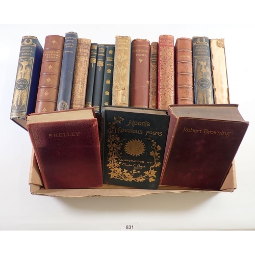 831 - A group of 19th century poetry books - some leather bound