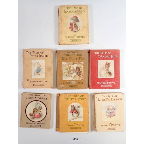 836 - Seven Beatrix Potter early or First Edition books