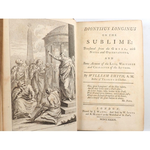 843 - Dionysius Longinus on the Subline translated from the Greek by William Smith 1739