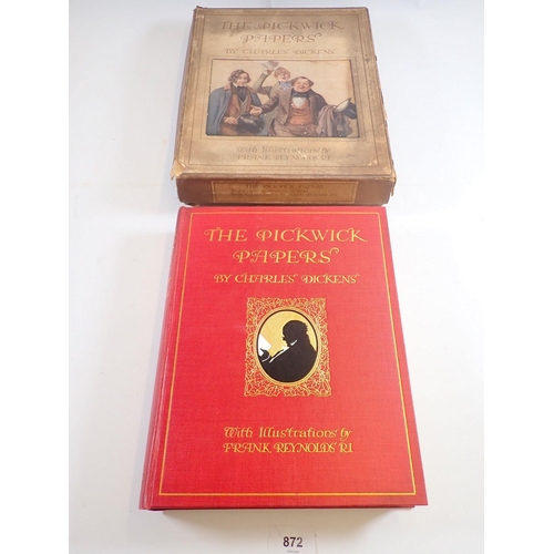 872 - The Posthumous Papers of The Pickwick Club by Charles Dickens illustrated by Frank Reynolds, boxed